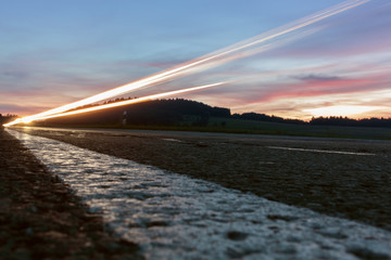 Car light trail