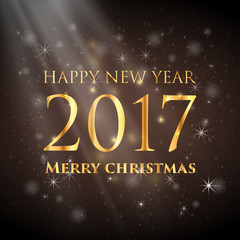 Vector 2017 Happy New Year glowing background