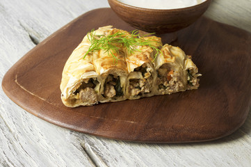 Meat pie Burek, Turkish, Greek and Balkan cuisine