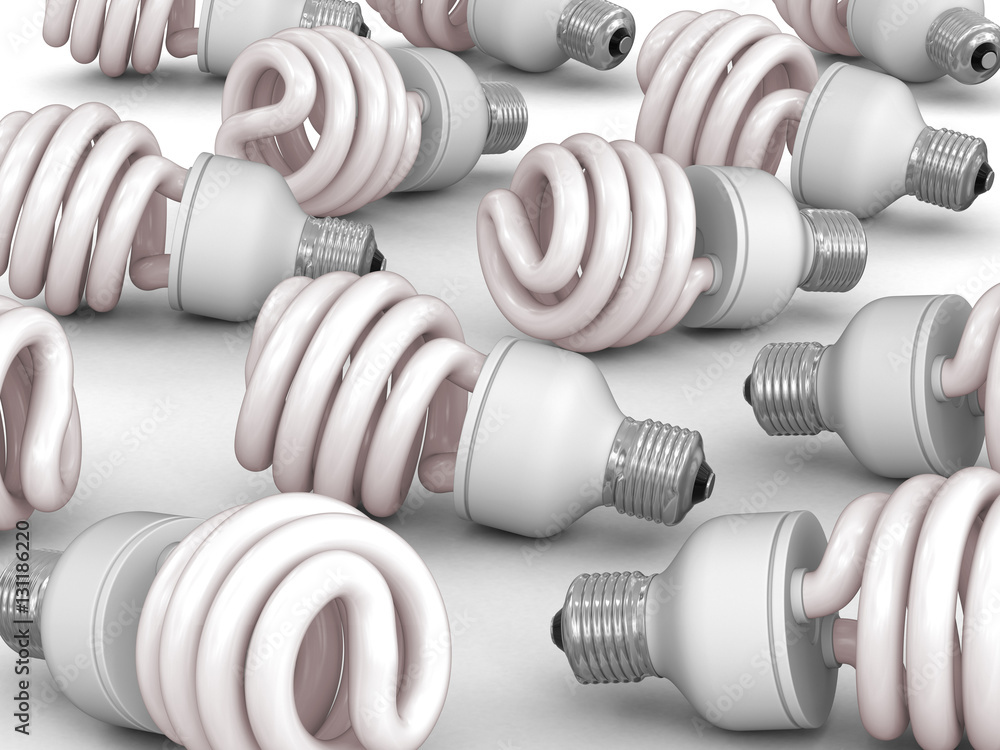 Poster energy saving light bulb. image with clipping path