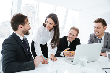 Business team talking by the table