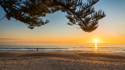 Jogging at Glenelg Beach