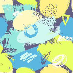 Trendy vector seamless pattern with brush strokes.