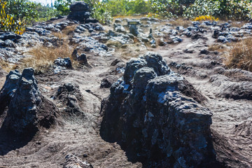 Rock and stone yard  in strange shape at Phuhinrongkla National