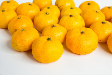 Group of mandarin orange (Citrus reticulata) on white background