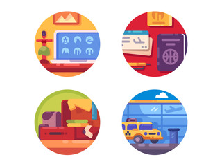 Travel concept icon set