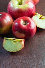 red apples on table close up