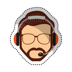 customer service agent avatar vector illustration design