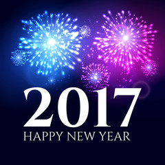 2017 new year background banner abstract firework poster. Xmas greeting wallpaper. Holiday christmas celebration card with firework