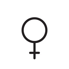Female gender symbol. line icon, outline vector logo illustration, linear pictogram isolated on white