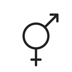 Intergender symbol. line icon, outline vector logo illustration, linear pictogram isolated on white