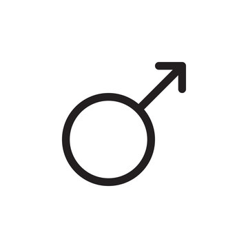 male gender symbol. line icon, outline vector logo illustration, linear pictogram isolated on white