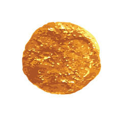 gold round spot watercolor isolated white background vector element for design