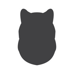 Black silhouette of dog head on a white background. Vector illustration