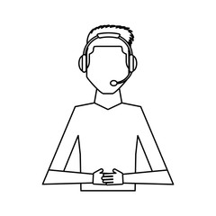 customer service agent avatar vector illustration design