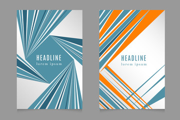 Fast speed lines business brochure flyer design template in 80s style