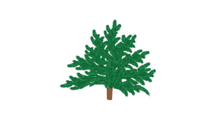 Christmas tree isolated on white background vector design element
