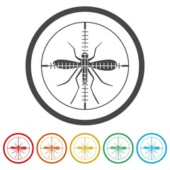 Zika virus icons set 