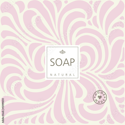 &ldquo;Vector background for natural handmade soap, decorative paper&rdquo; Stock