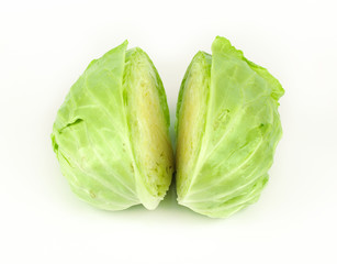 sliced and cut fresh green cabbage organic vegetable