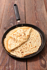crepe in frying pan