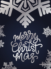 Merry Christmas lettering. Hand written Merry Christmas poster.