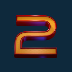 3d rendering of letter 2