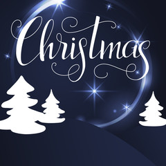 Christmas lettering. Hand written Christmas poster. Modern hand