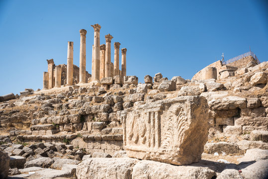 Column of an ancient Roman temple in Jerash