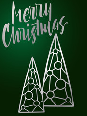 Merry Christmas lettering. Hand written Merry Christmas. Modern