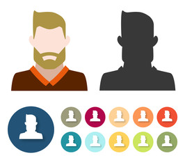 Buttons - Avatar bearded man