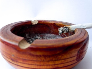 cigarette and ashtray