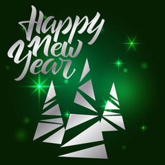 Fototapeta na wymiar Happy New Year lettering. Hand written Happy New Year poster. Mo