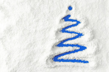 Christmas tree in the snow