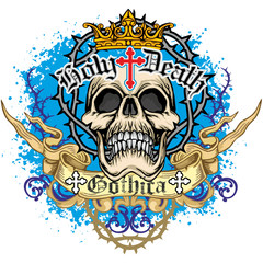 grunge skull coat of arms