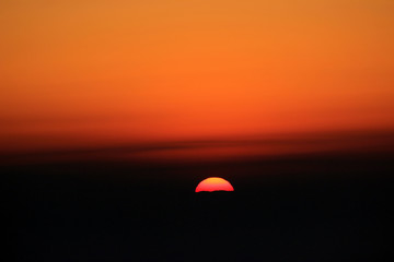 Sunrise over mountains at Tigerhill in Darjeeling mountains.