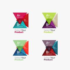 Set of triangle geometric business infographic templates