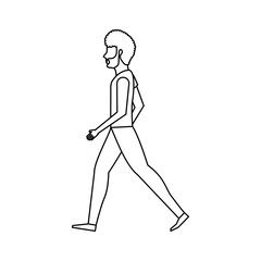 Fototapeta na wymiar person walking isolated icon vector illustration design