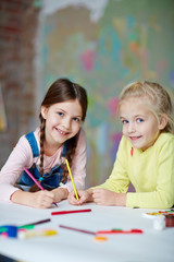 Girls drawing