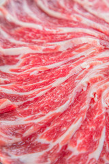 raw sliced beef belly