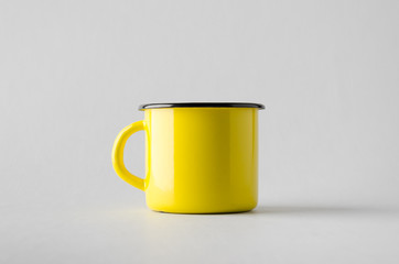 Yellow Enamel Mug Mock-Up