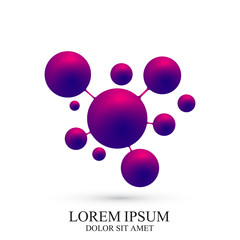 Modern Logotype icon dna and molecule. Vector template Logo for medicine, science, technology , chemistry, biotechnology.