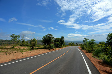 road and blue sky