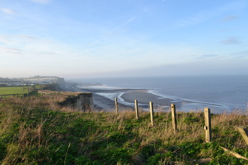 cliff top coast grass sky cromer sea 