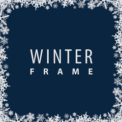 Winter snowflakes vector frame design