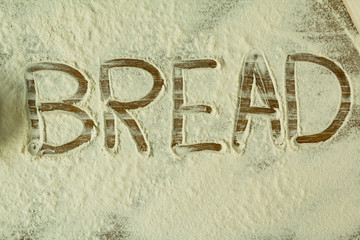 Flour with writted word BREAD