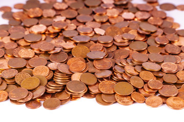 Cents of euro or copper coins
