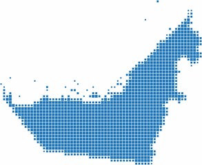 Fototapeta premium Blue square shape United Arab Emirate on white background. Vector illustration.