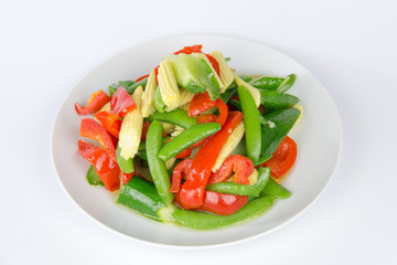 pepper and sugar snap pea 
