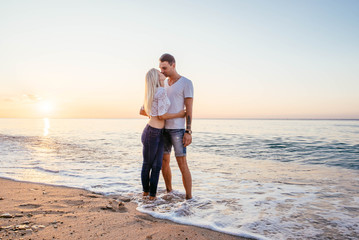 loving couple on the beach